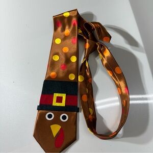 Thanksgiving Turkey Tie Multicolor  58” x 4” Funny Tie